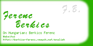 ferenc berkics business card